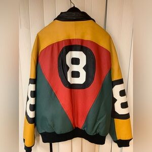 Phase2 8 Ball Leather Mens LeatherJacket,Size XL,Multi seen on SienfieldTV shown